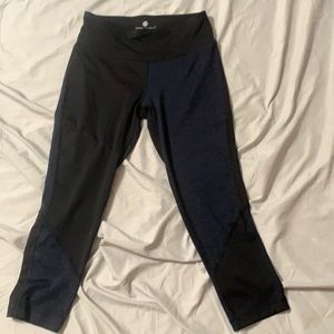 Black and Navy Blue Crop Leggings
